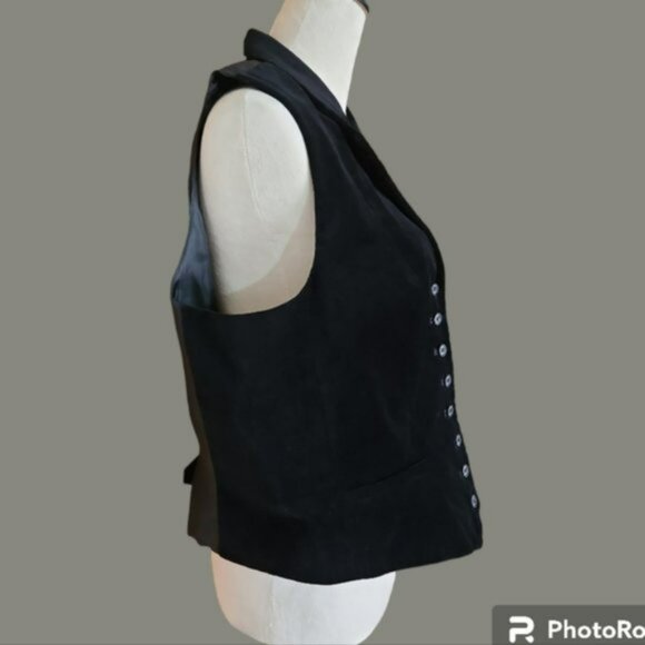 Chaps Black Velvet Tailored Vest size XL - Picture 2 of 6
